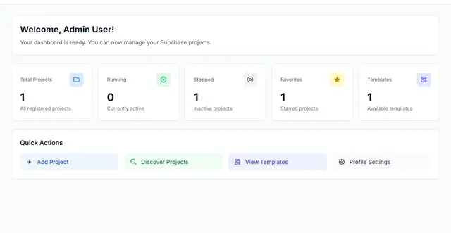 Manager dashboard showing a favourite project pinned near the top of the project list.